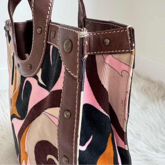 Authentic vintage Emilio Pucci corduroy multicolour top handle bag - Picture 5 of 9